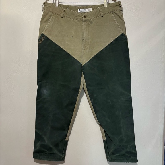 Columbia Canvas Hunting Pants Heavyweight Tan Green Size 40 - Picture 1 of 6
